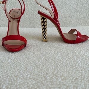 Giuseppe Zanotti Red Heels with Gold Details